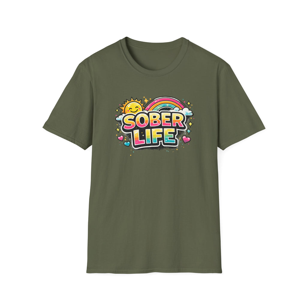 Sober Life Tee – Colorful Trendy Recovery Shirt