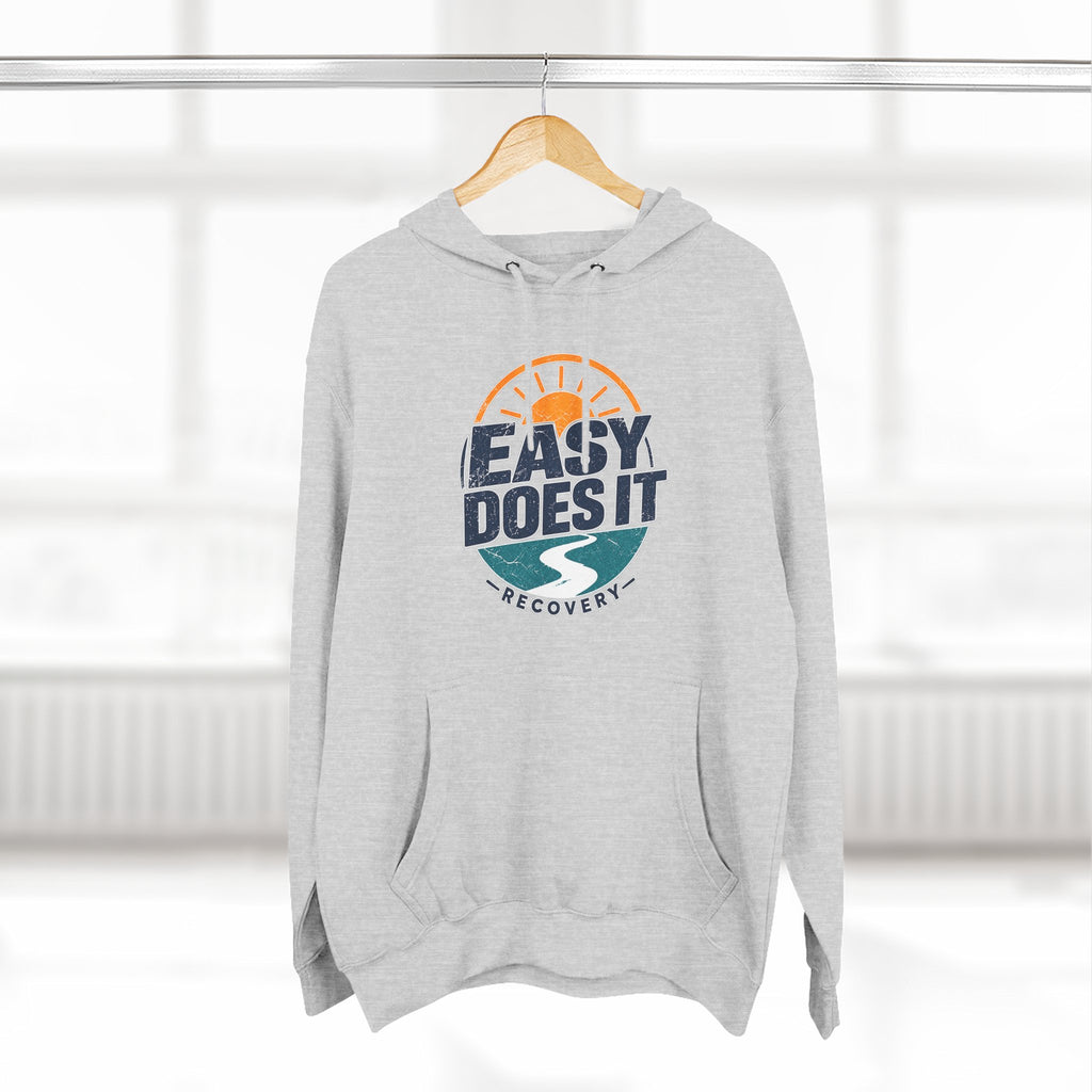 Easy Does It Recovery Hoodie – Vintage Sobriety Shirt | AA Inspirational Recovery Tee