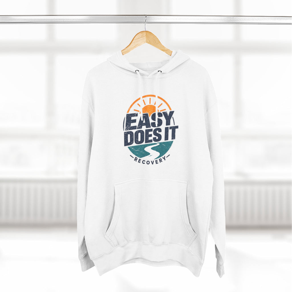 Easy Does It Recovery Hoodie – Vintage Sobriety Shirt | AA Inspirational Recovery Tee