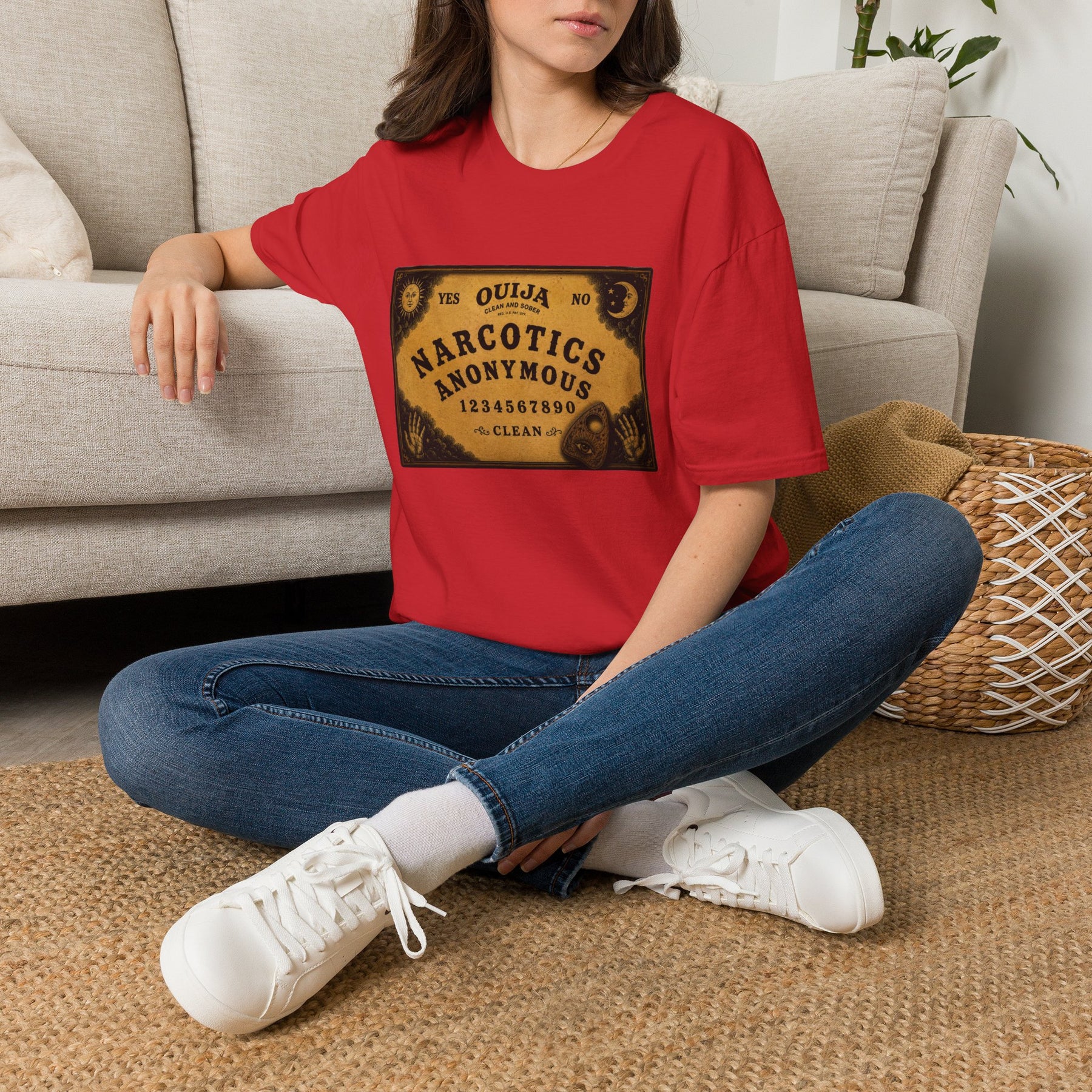 Clean & Sober Spirit Board T-Shirt | Vintage Recovery Board Graphic Tee | Narcotics Anonymous Inspired Recovery Apparel