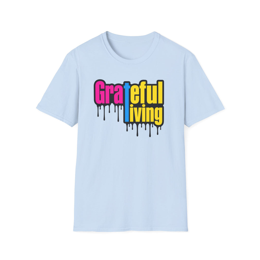 Grateful Living – Neon Drip Recovery Tee