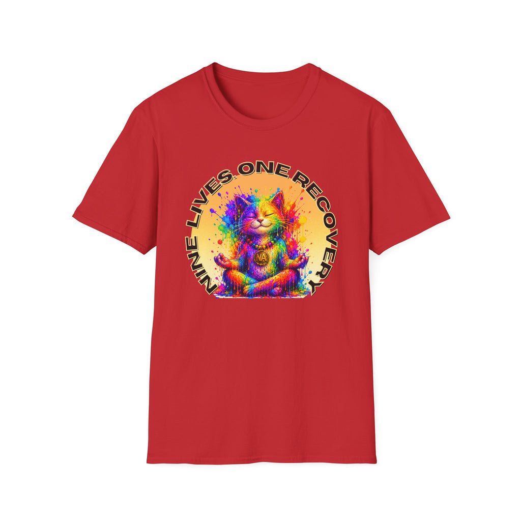 Nine Lives, One Recovery – Meditation Cat Recovery Tee