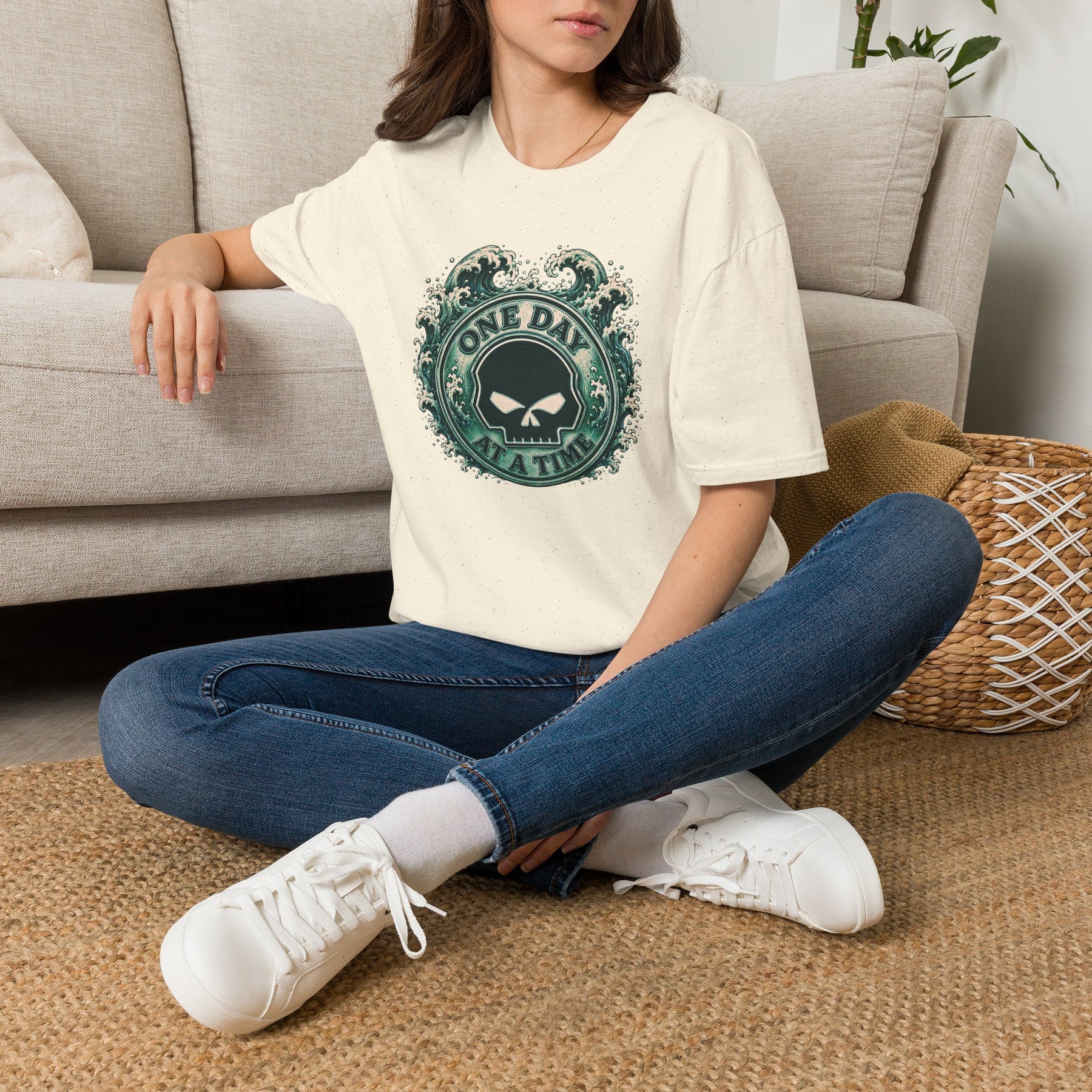 🌊 One Day at a Time Ocean Wave Recovery Tee 🌊 – DPR Recovery Tee