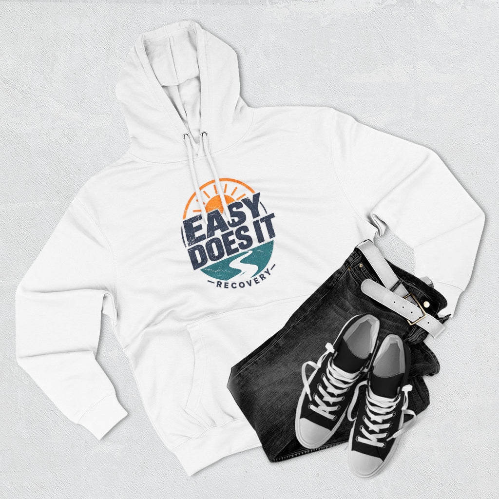Easy Does It Recovery Hoodie – Vintage Sobriety Shirt | AA Inspirational Recovery Tee