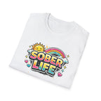 Sober Life Tee – Colorful Trendy Recovery Shirt