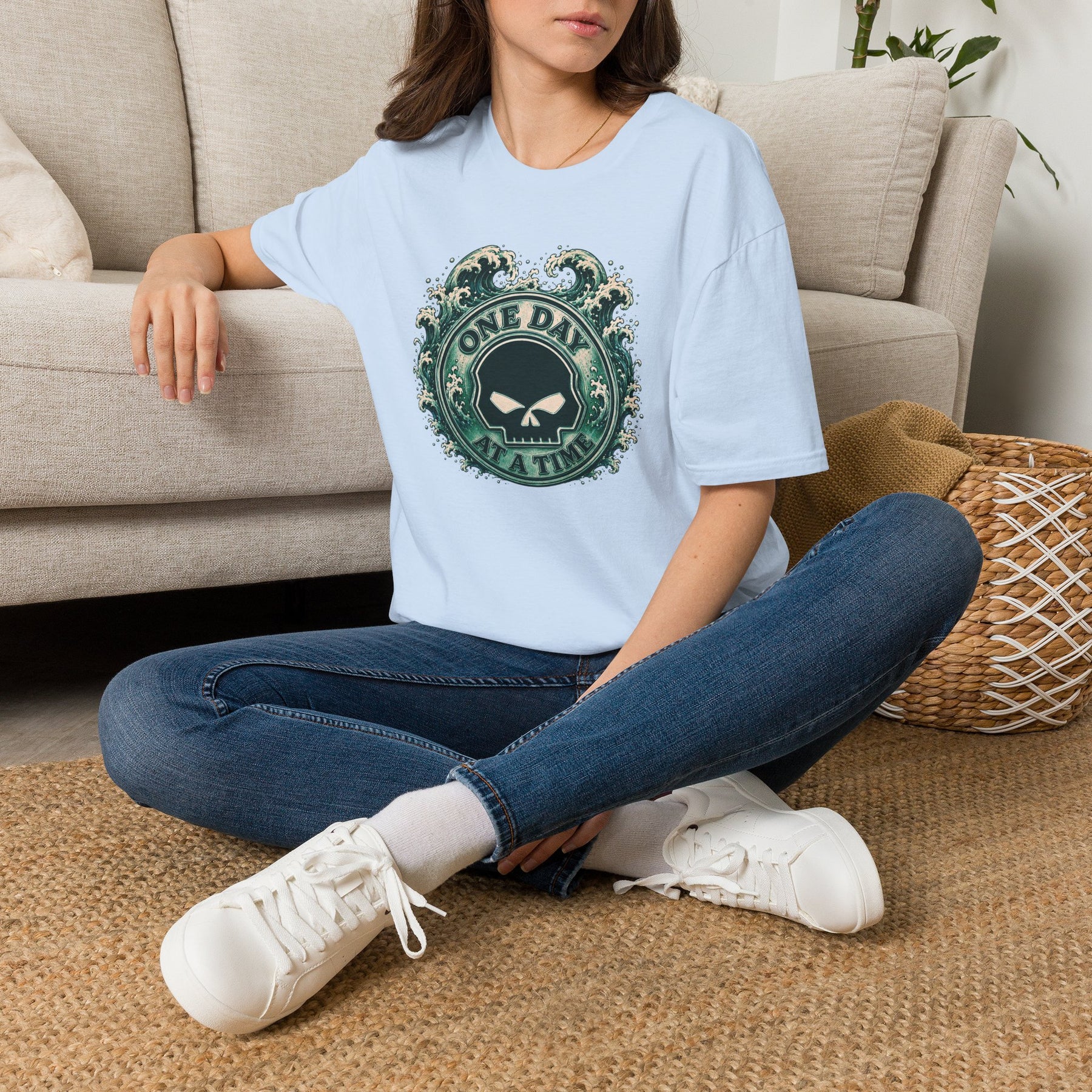🌊 One Day at a Time Ocean Wave Recovery Tee 🌊 – DPR Recovery Tee