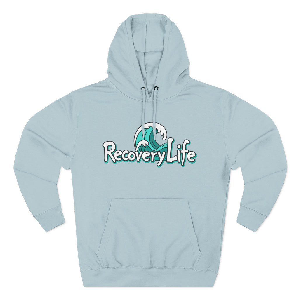 Recovery Life Wave Hoodie – Ocean-Inspired Sobriety & Addiction Recovery Sweatshirt