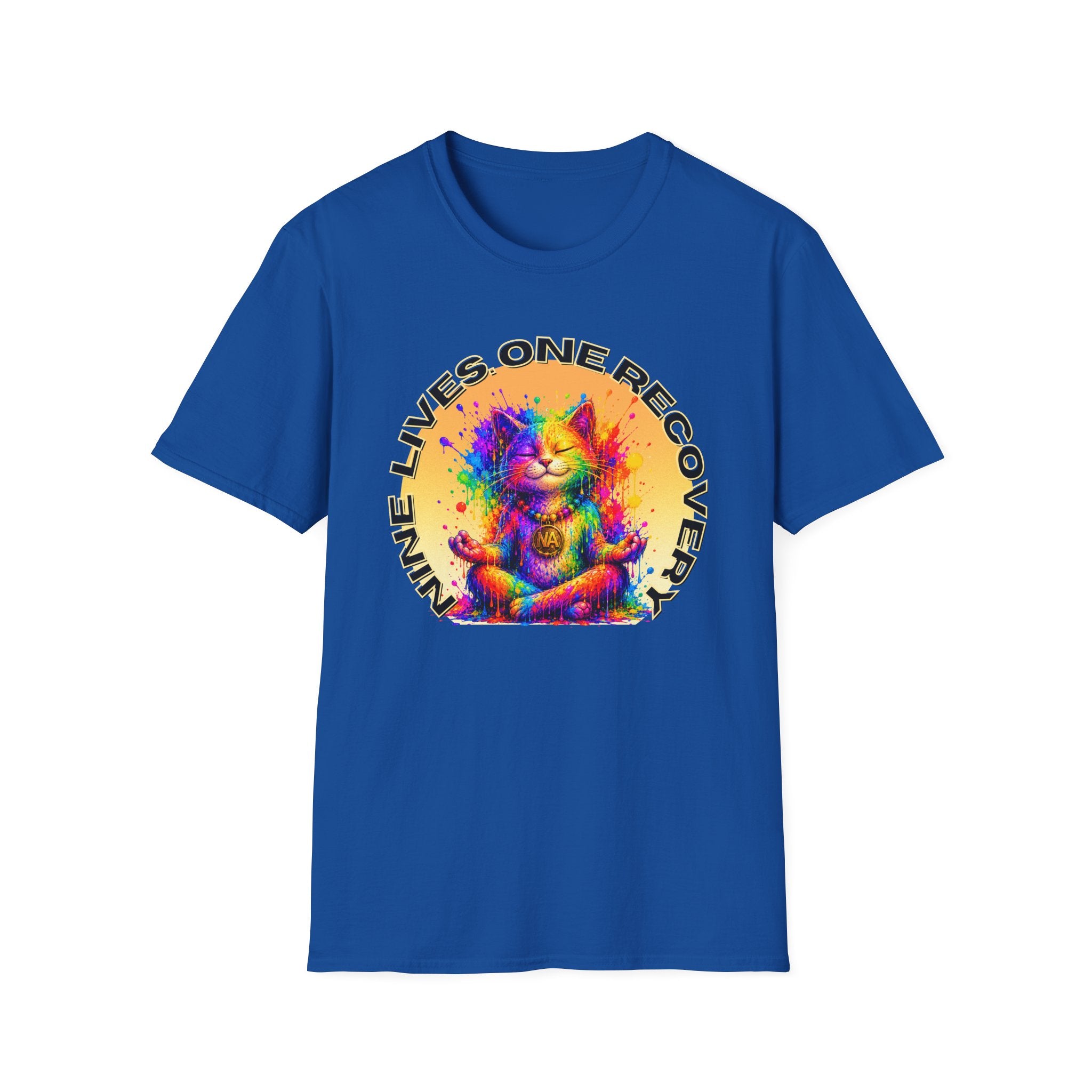 Nine Lives, One Recovery – Meditation Cat Recovery Tee
