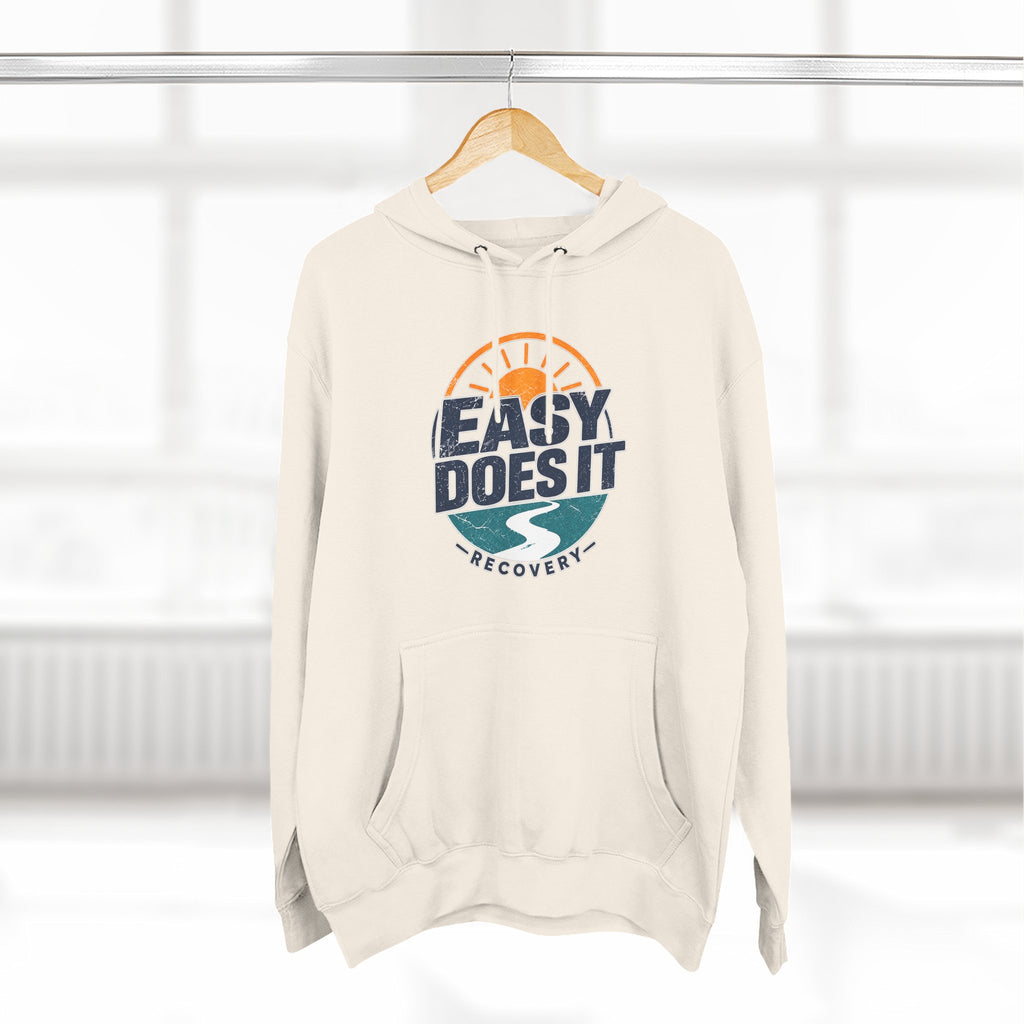 Easy Does It Recovery Hoodie – Vintage Sobriety Shirt | AA Inspirational Recovery Tee