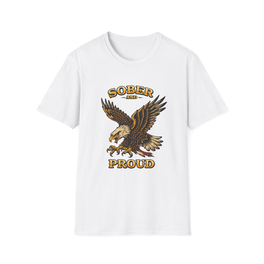 Sober and Proud Eagle Tee – front view | DPR Recovery Tees