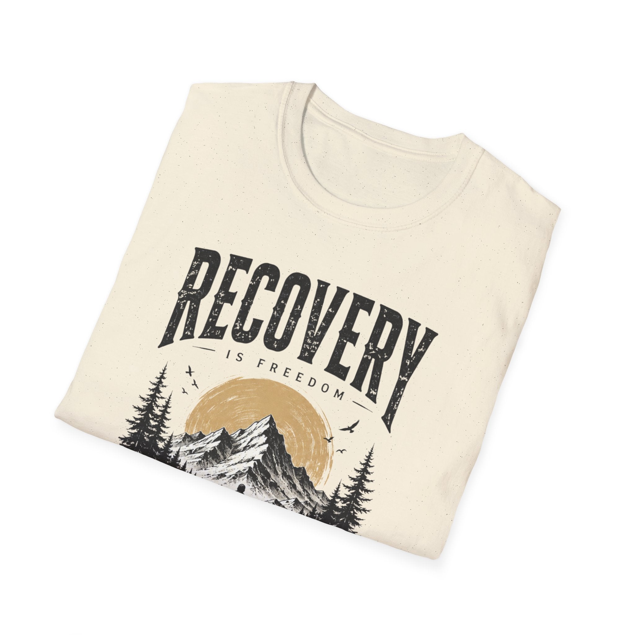 Recovery Is Freedom Tee – Nature Inspired Sober Lifestyle Shirt