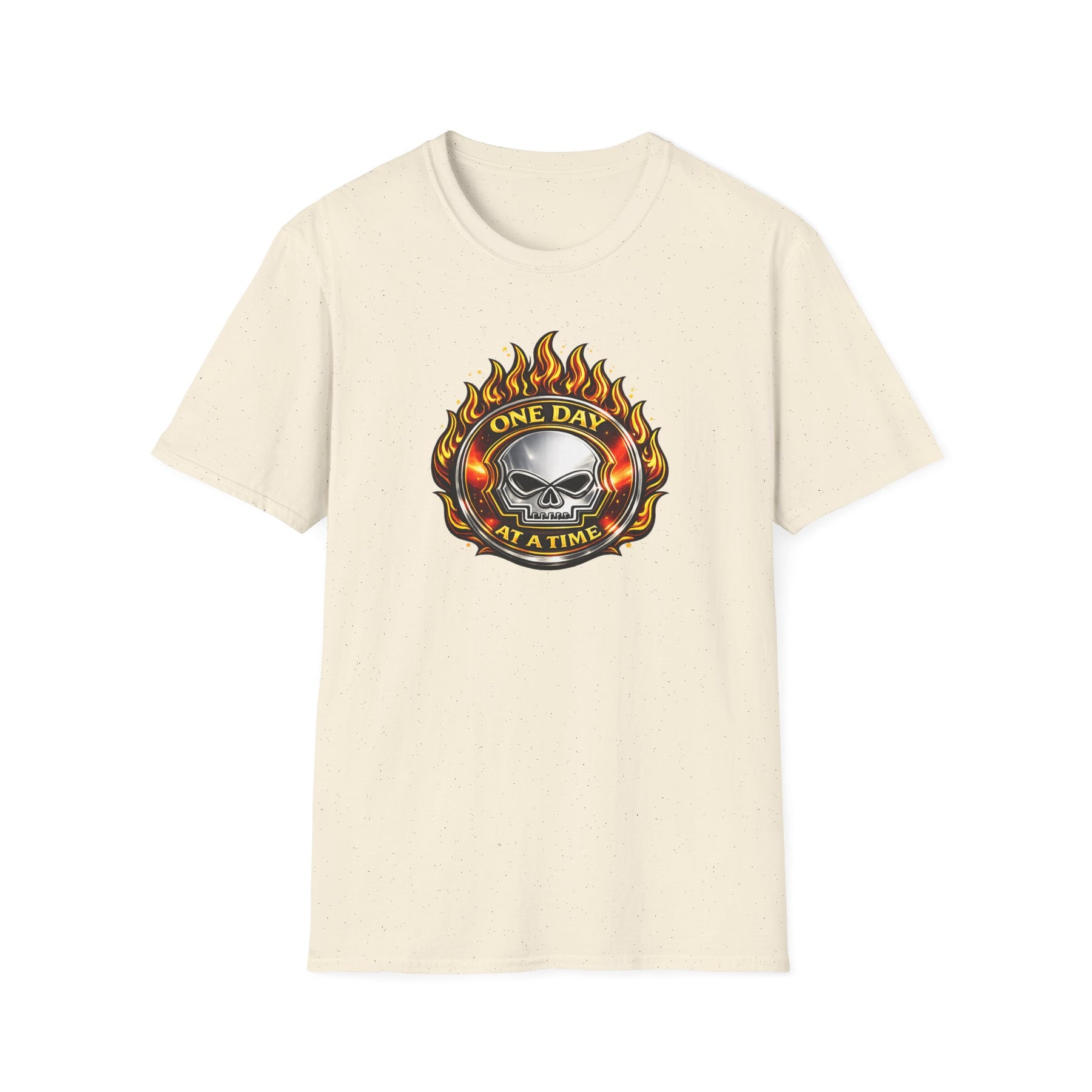 🔥 One Day at a Time Skull Flame Recovery Tee 🔥 – DPR Recovery Tee