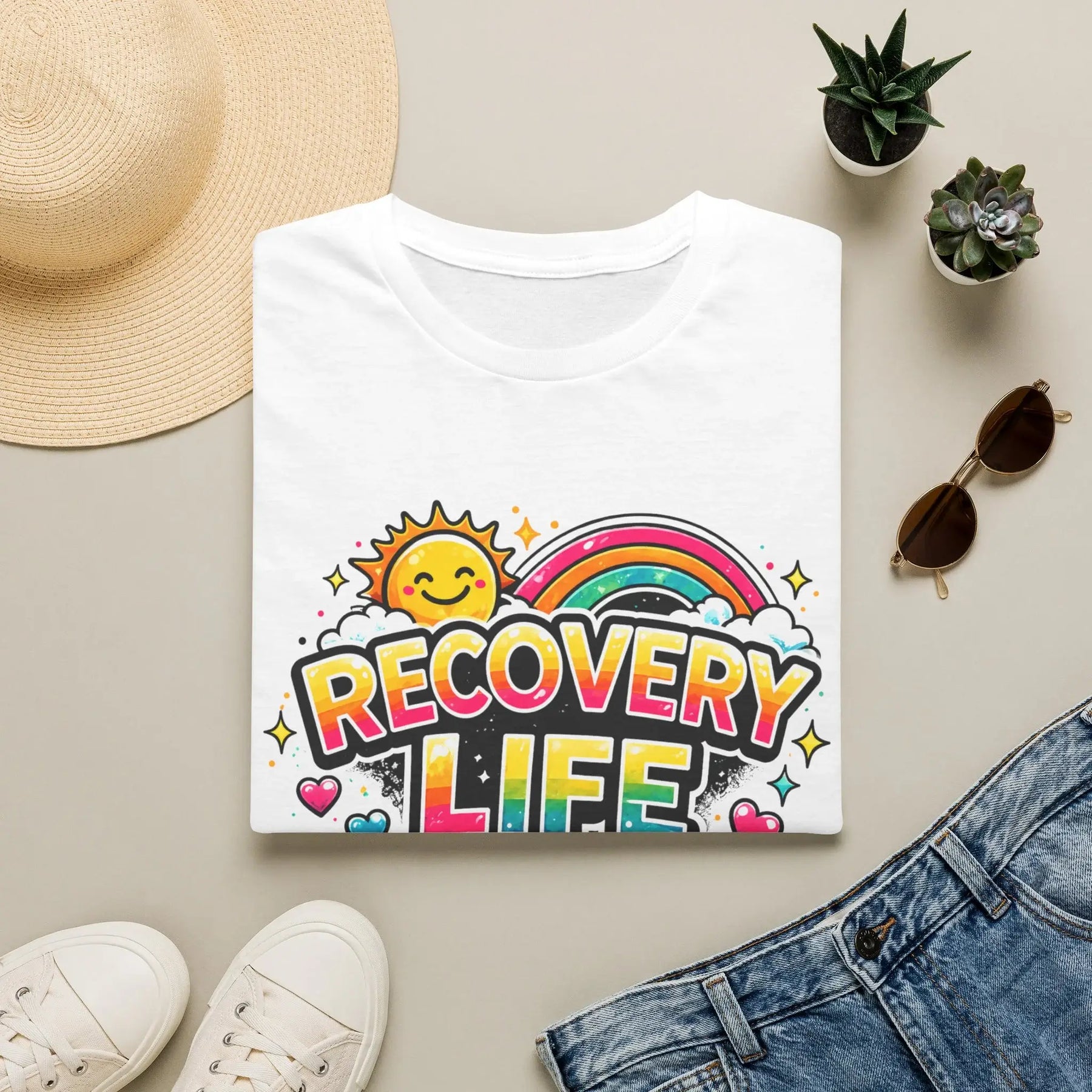 Recovery Life T-Shirt | Colorful Sobriety & Addiction Recovery Inspirational Tee