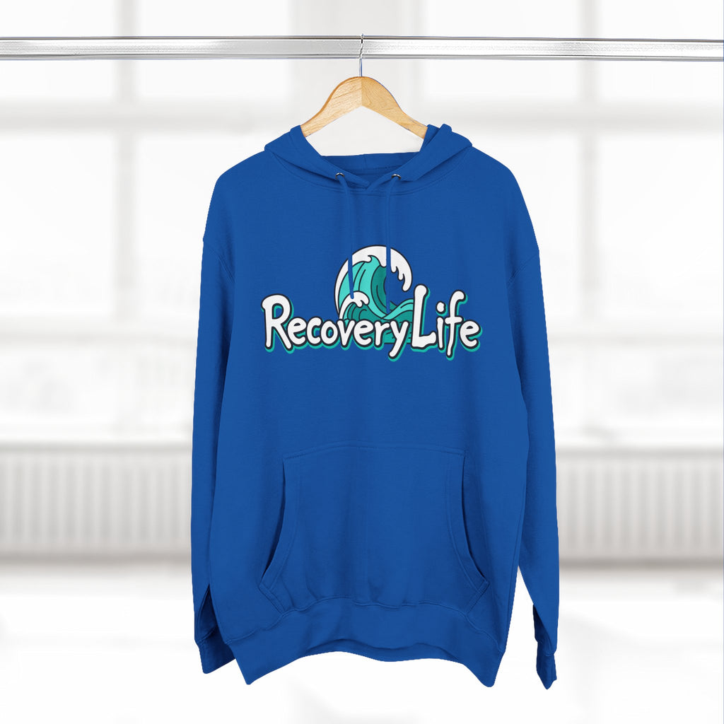 Recovery Life Wave Hoodie – Ocean-Inspired Sobriety & Addiction Recovery Sweatshirt