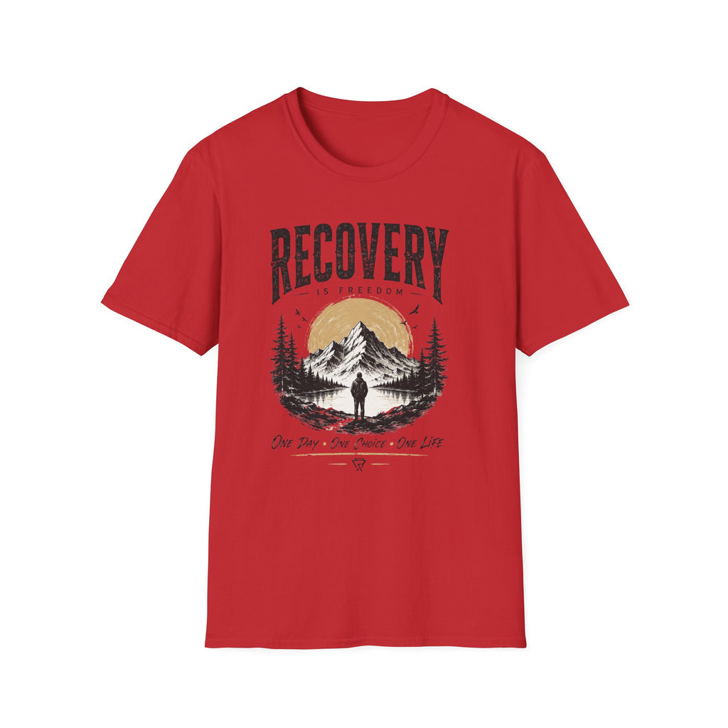 Recovery Is Freedom Tee – Nature Inspired Sober Lifestyle Shirt