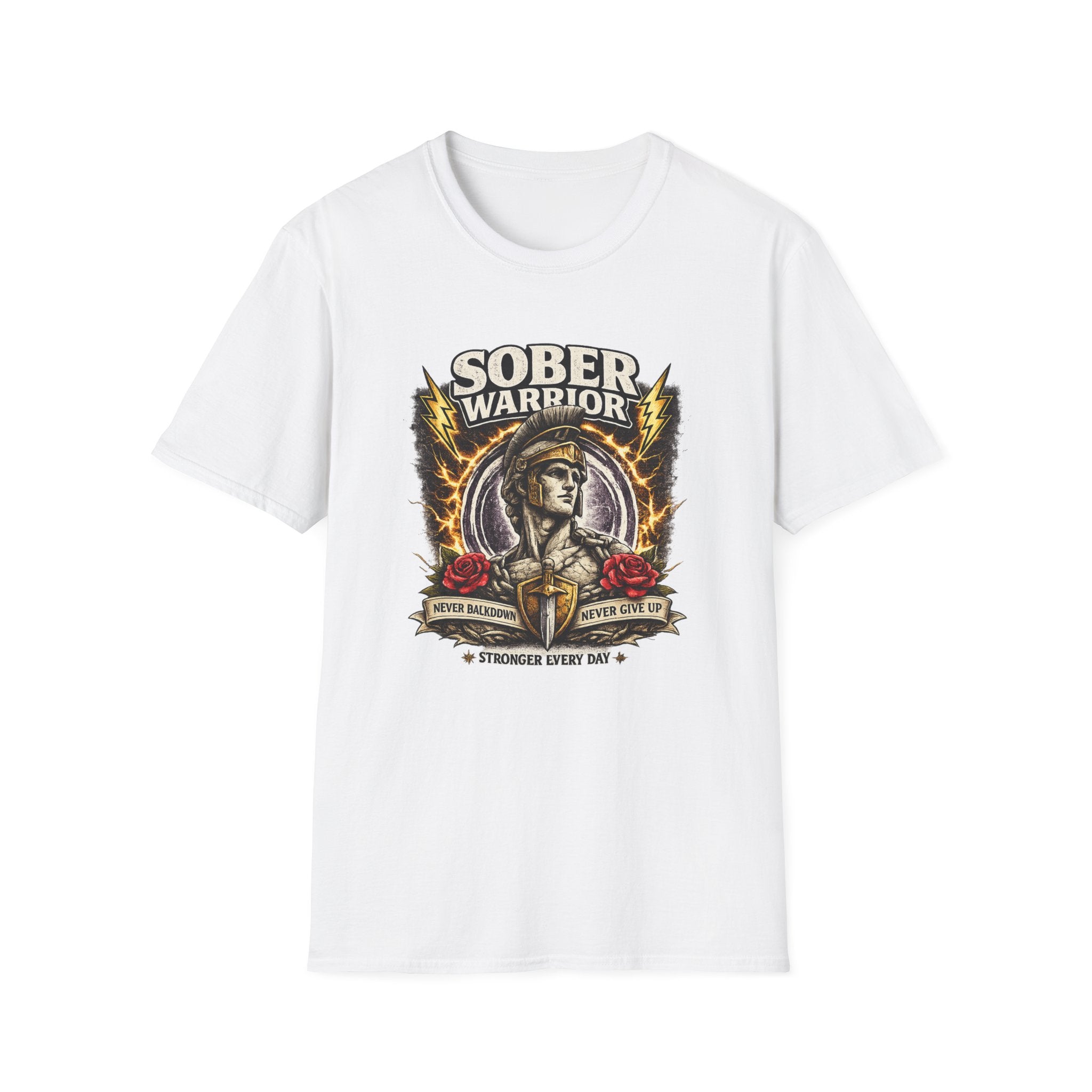 Sober Warrior – Never Give Up Tee