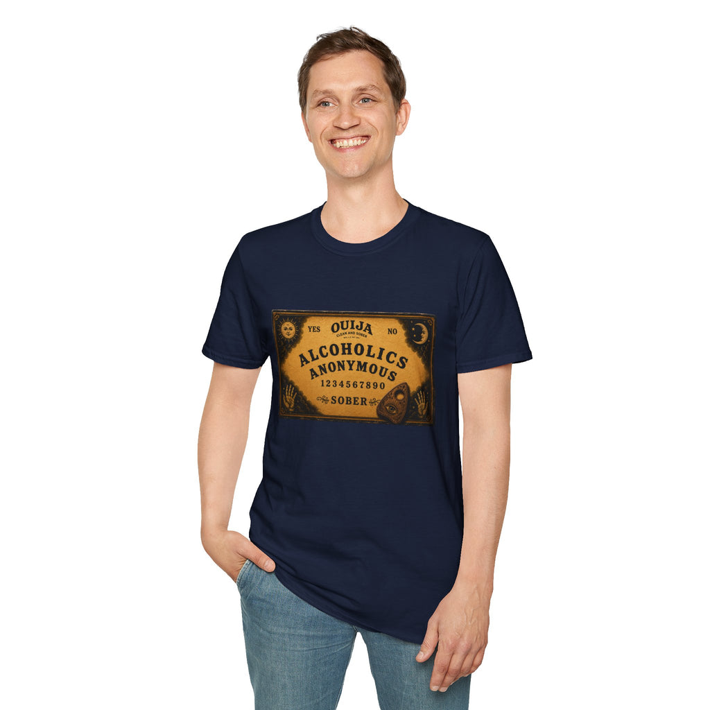 Clean & Sober Spirit Board T-Shirt | Vintage Recovery Board Graphic Tee | Alcoholics Anonymous Inspired Recovery Apparel