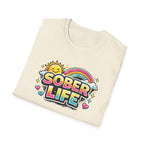 Sober Life Tee – Colorful Trendy Recovery Shirt – DPR Recovery Tee