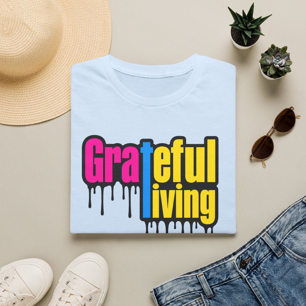 Grateful Living – Neon Drip Recovery Tee