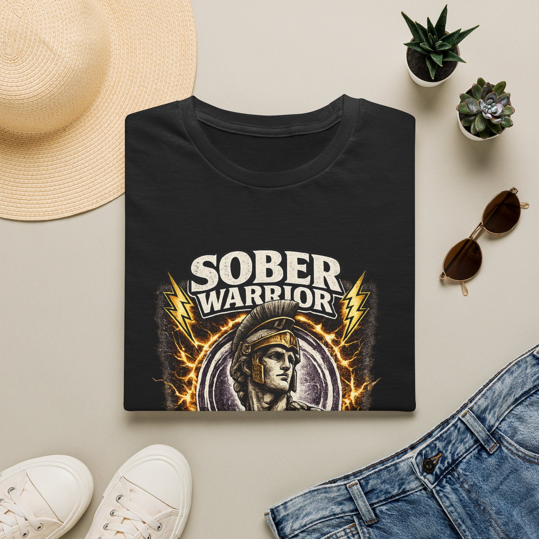 Sober Warrior – Never Give Up Tee