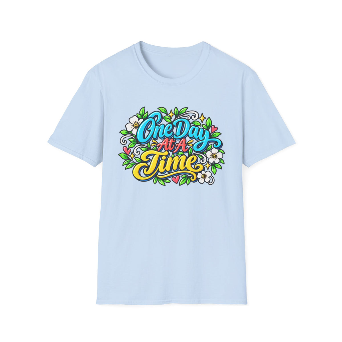 One Day At A Time Sober Floral Tee