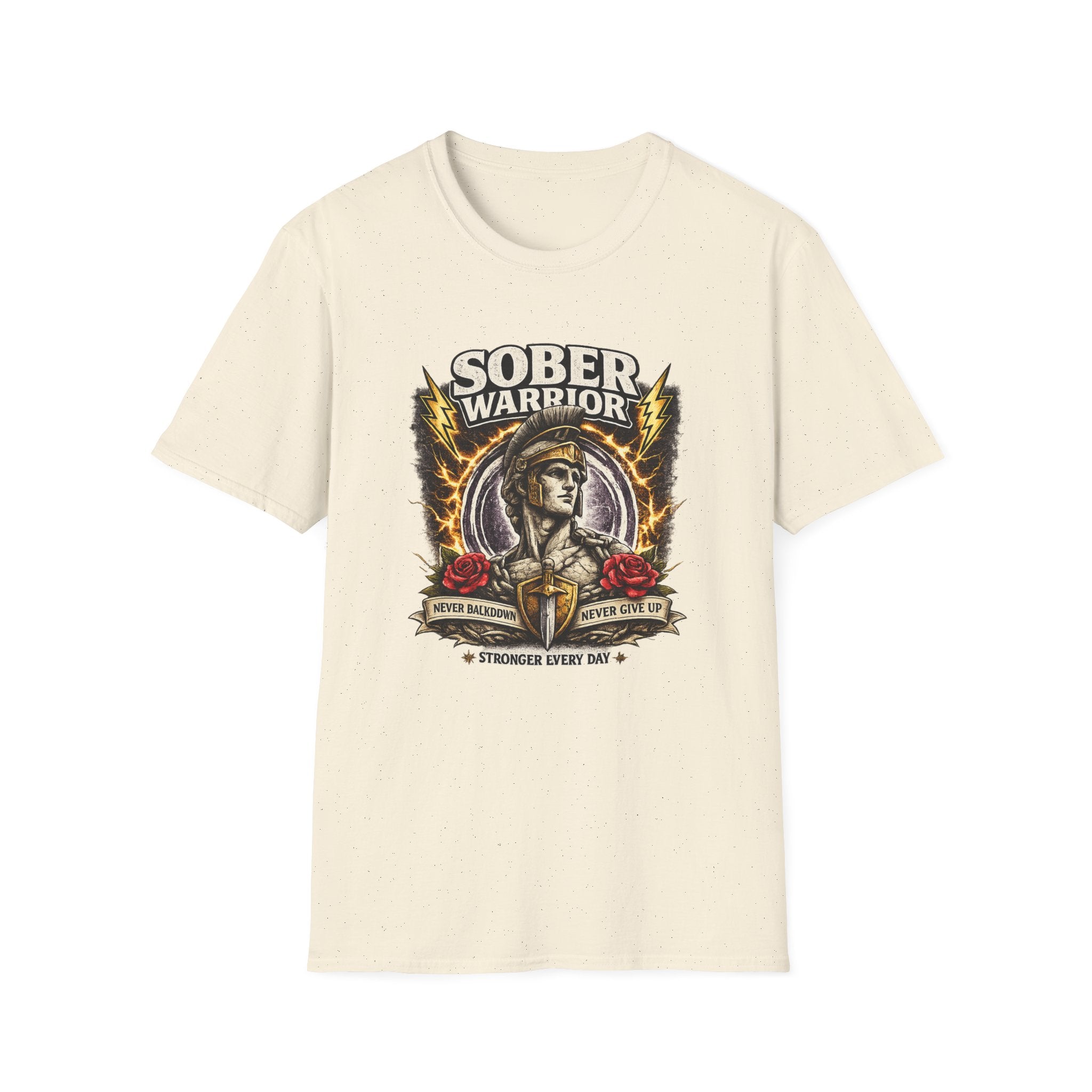 Sober Warrior – Never Give Up Tee