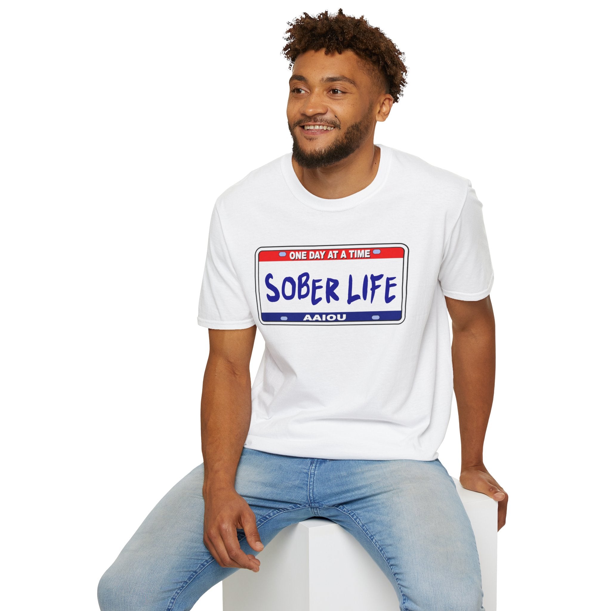 Sober Life AAIOU Recovery Plate Tee