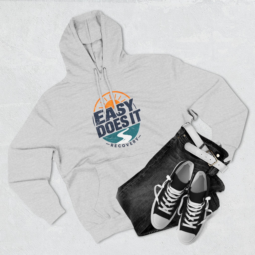 Easy Does It Recovery Hoodie – Vintage Sobriety Shirt | AA Inspirational Recovery Tee
