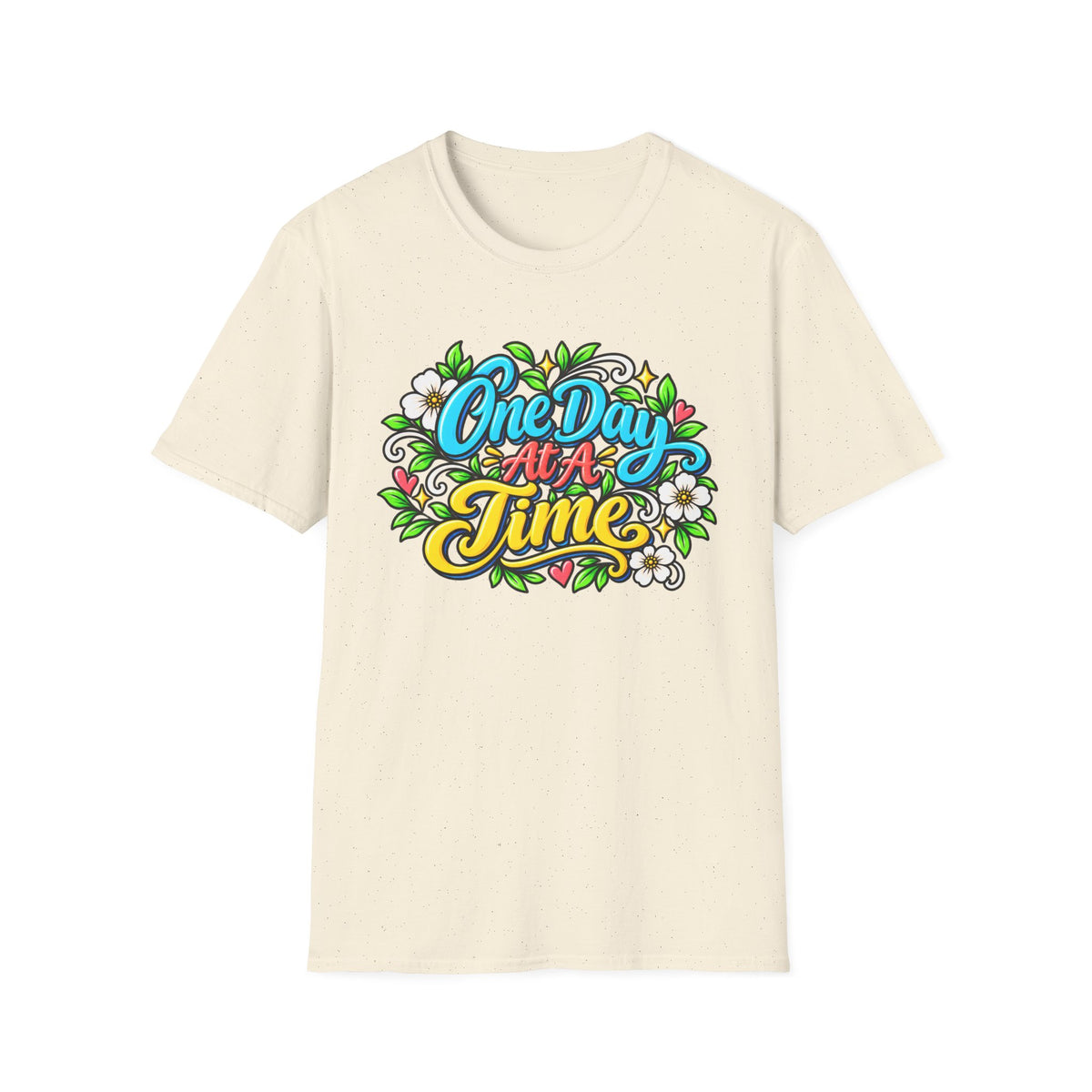 One Day At A Time Sober Floral Tee