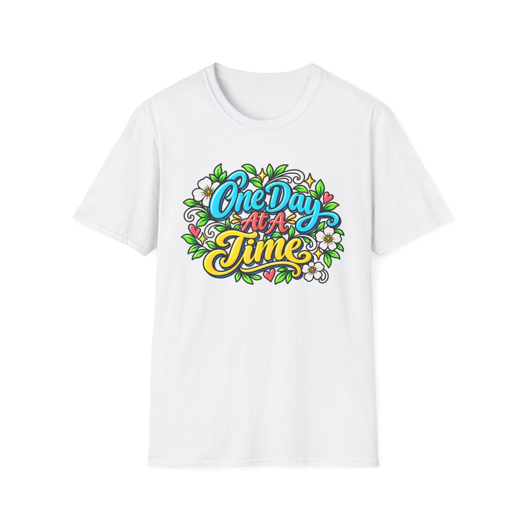 One Day At A Time Sober Floral Tee