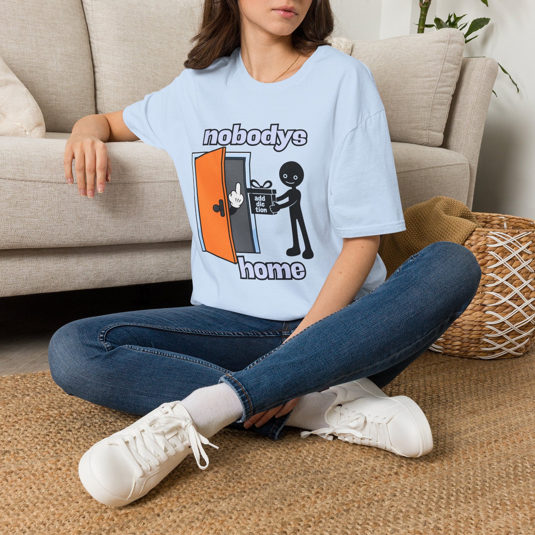Nobody's Home T-Shirt | Funny Recovery Shirt | Addiction Recovery Graphic Tee | Sober Humor Apparel