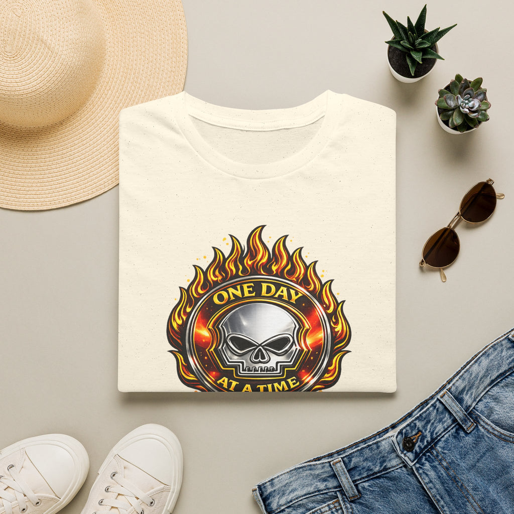 🔥 One Day at a Time Skull Flame Recovery Tee 🔥 – DPR Recovery Tee