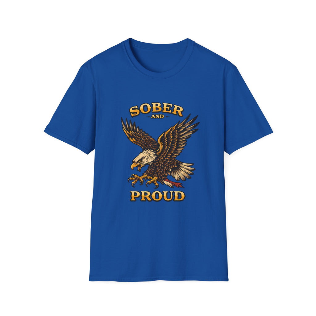 Sober and Proud Eagle Tee – design detail | DPR Recovery Tees