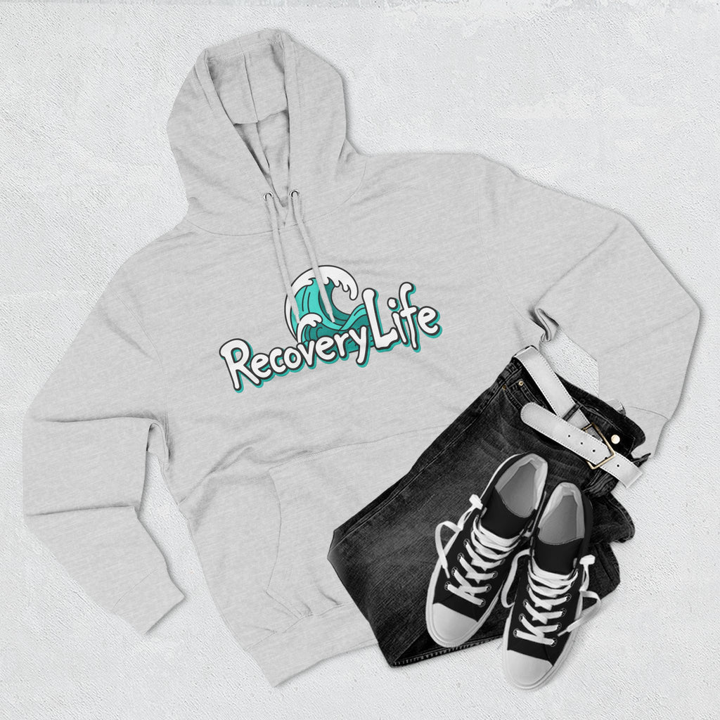 Recovery Life Wave Hoodie – Ocean-Inspired Sobriety & Addiction Recovery Sweatshirt