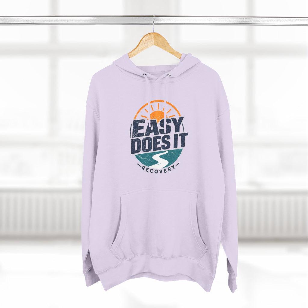 Easy Does It Recovery Hoodie – Vintage Sobriety Shirt | AA Inspirational Recovery Tee