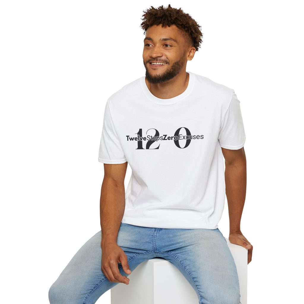 12 & 0 Tee | 12 Steps Zero Excuses Shirt | DPR Recovery Tees