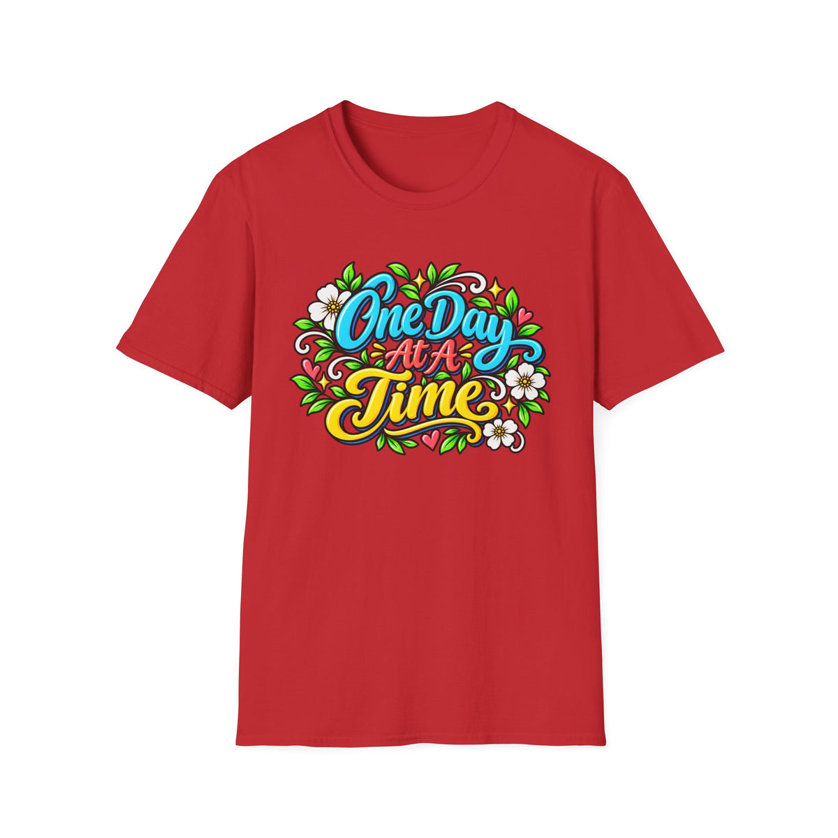 One Day At A Time Sober Floral Tee