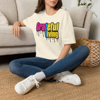 Grateful Living – Neon Drip Recovery Tee