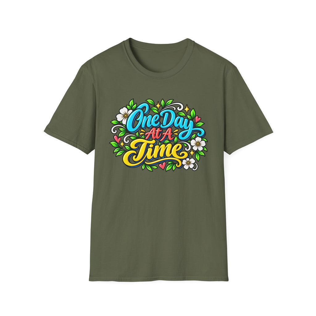 One Day At A Time Sober Floral Tee