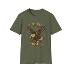 Sober and Proud Eagle Tee – design detail | DPR Recovery Tees