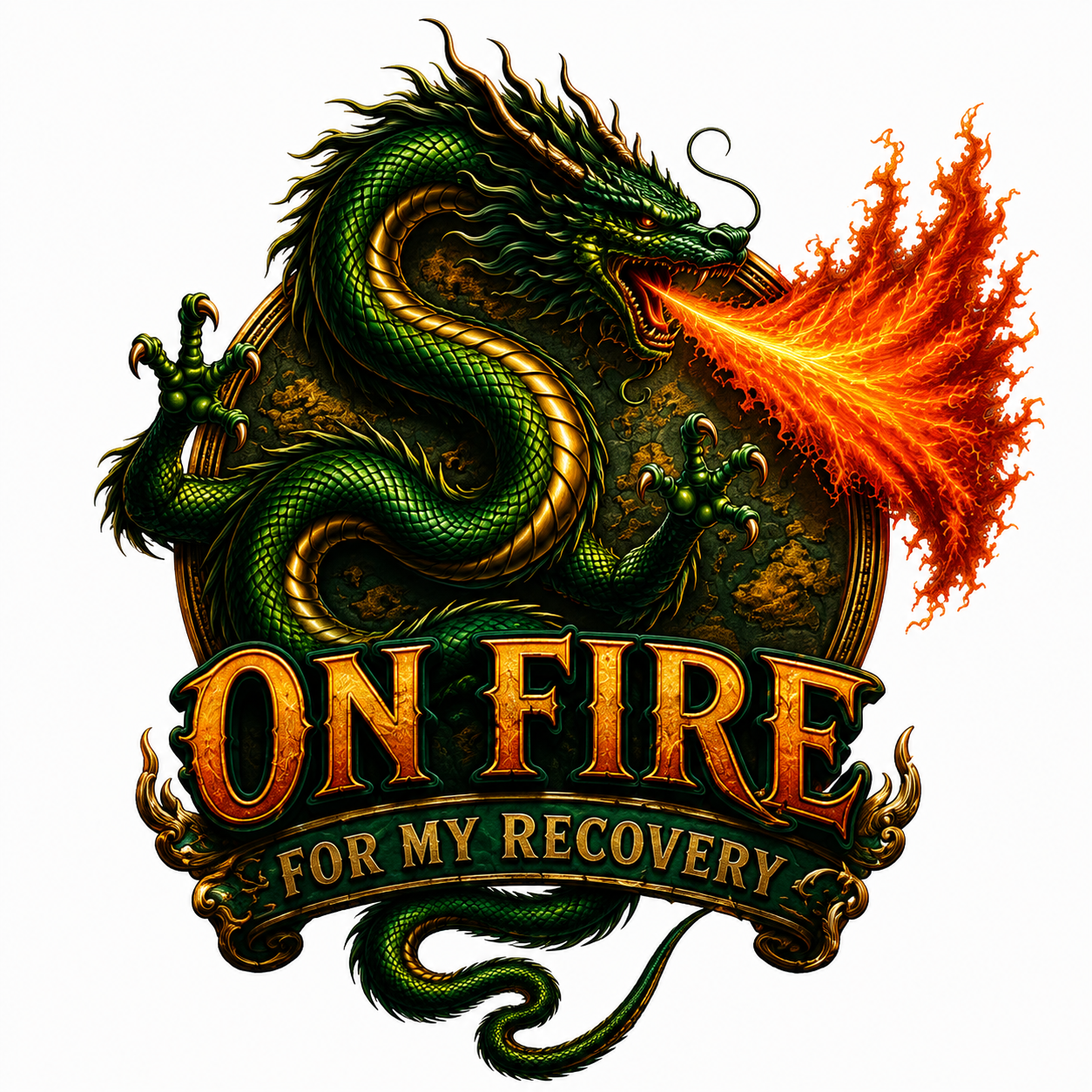 On Fire for My Recovery Dragon Tee