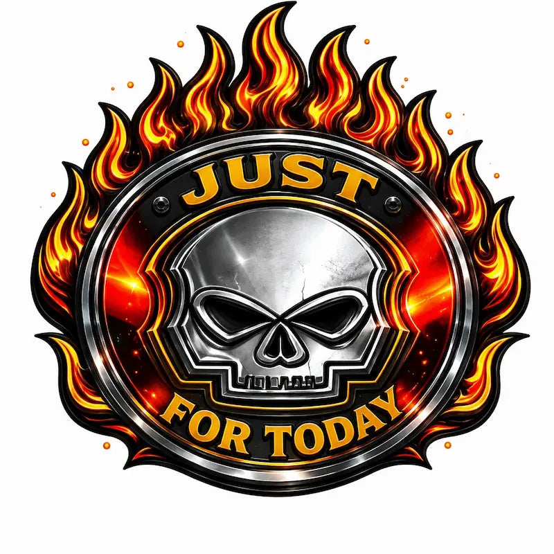 Just For Today Skull Recovery Tee – front view | DPR Recovery Tees