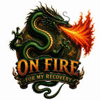 On Fire for My Recovery Dragon Tee – front view | DPR Recovery Tees