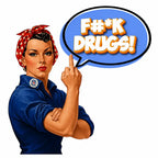 F#K Drugs Rosie Tee – front view | DPR Recovery Tees