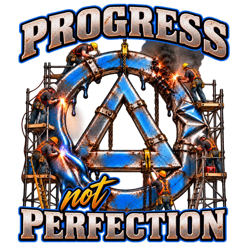 Progress Not Perfection Recovery T-Shirt – Sobriety, Growth & Rebuilding Tee